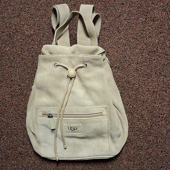 Ugg Mini Suede Leather Backpack Beige  RARE main image 11